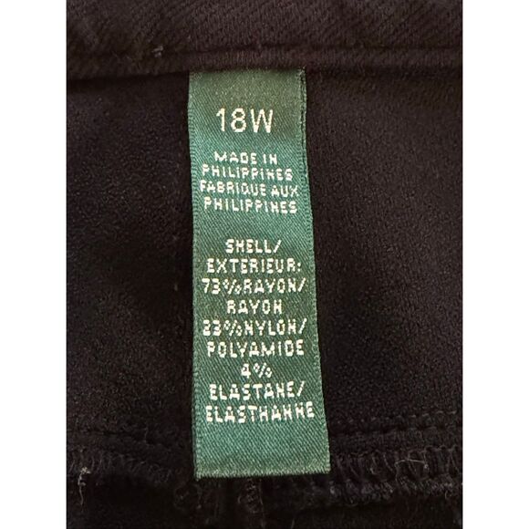 Lauren Ralph Lauren Woman 18W Black Ponte Cropped Dress Pants – Stretch, - Picture 10 of 11